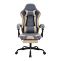 Gaming Chair, Ergonomic Computer Chair With Footrest And Massage Lumbar Support, Height Adjustable Swivel Video Game Chair For Adults, 300lb Max, Blue Beige