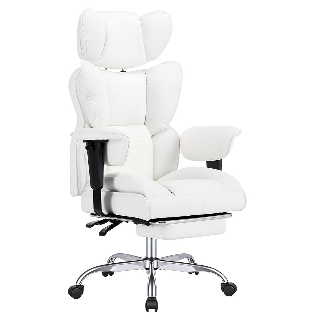 Gaming Computer Chair, Executive Ergonomic Chair With Footrest, High-back Reclining Design