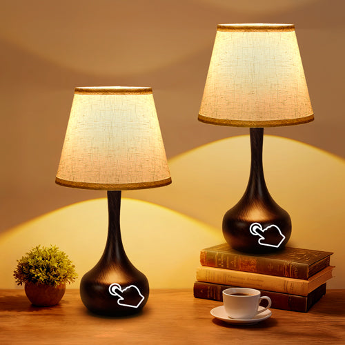 Touch Lamps For Nightstand Bedside Lamps Set Of 2, 3 Way Dimmable Light For Bedoom, Desk, Living Room,Sofa Table-LED Bulbs Included