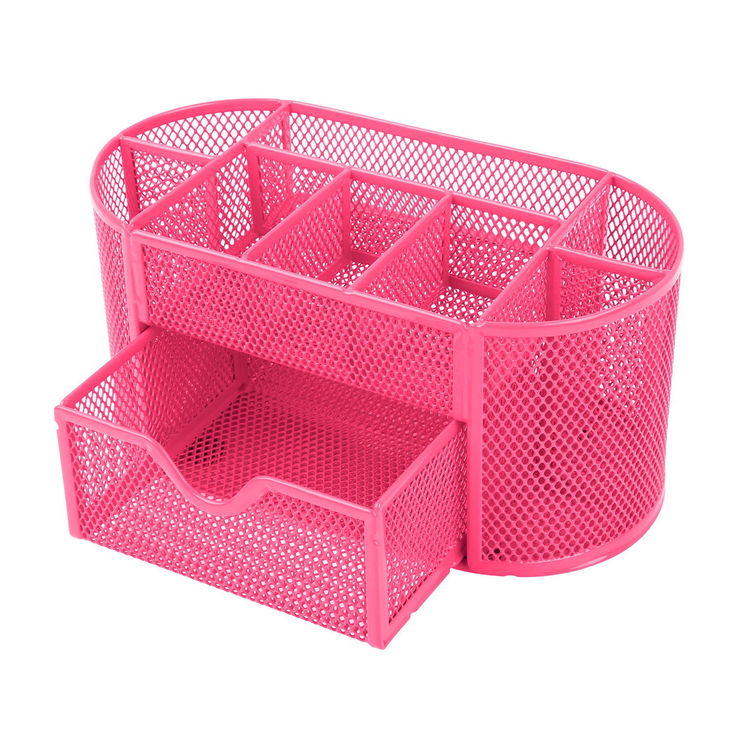 1Pc Metal Mesh Pencil Holders Desk Organizer With 9 Compartment Pen Holder Storage