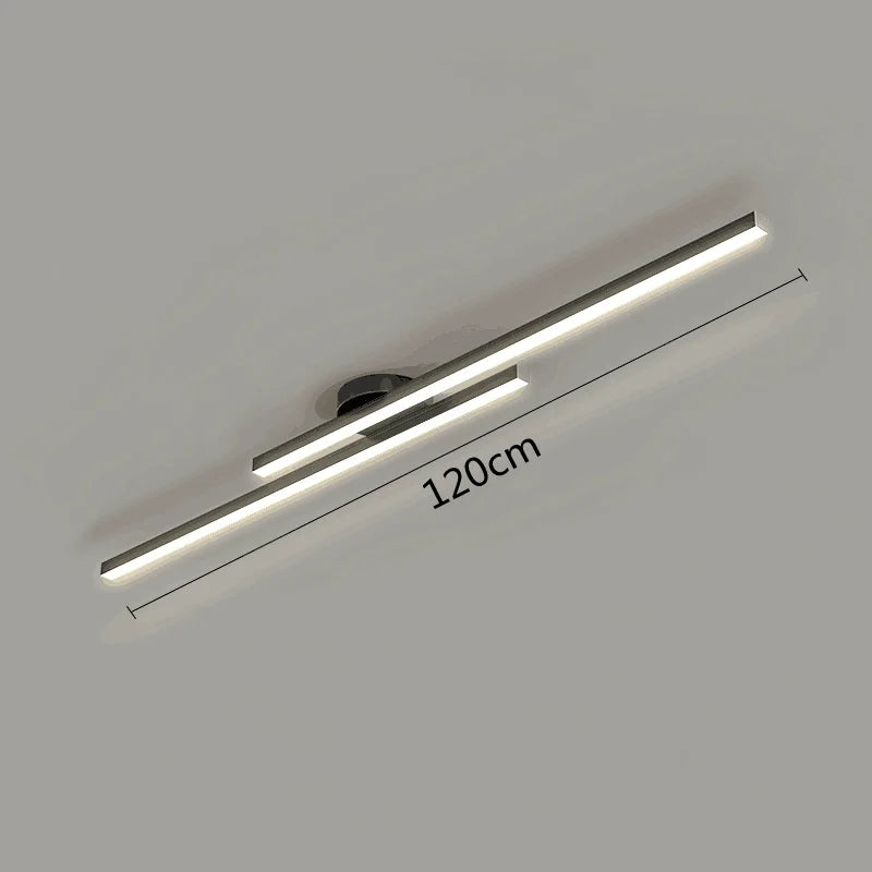 Long Aluminium LED Ceiling Light Modern Creative Design Ceiling Lamp Indoor Lighting Fixture Hallway Balcony Aisle Office Lustre