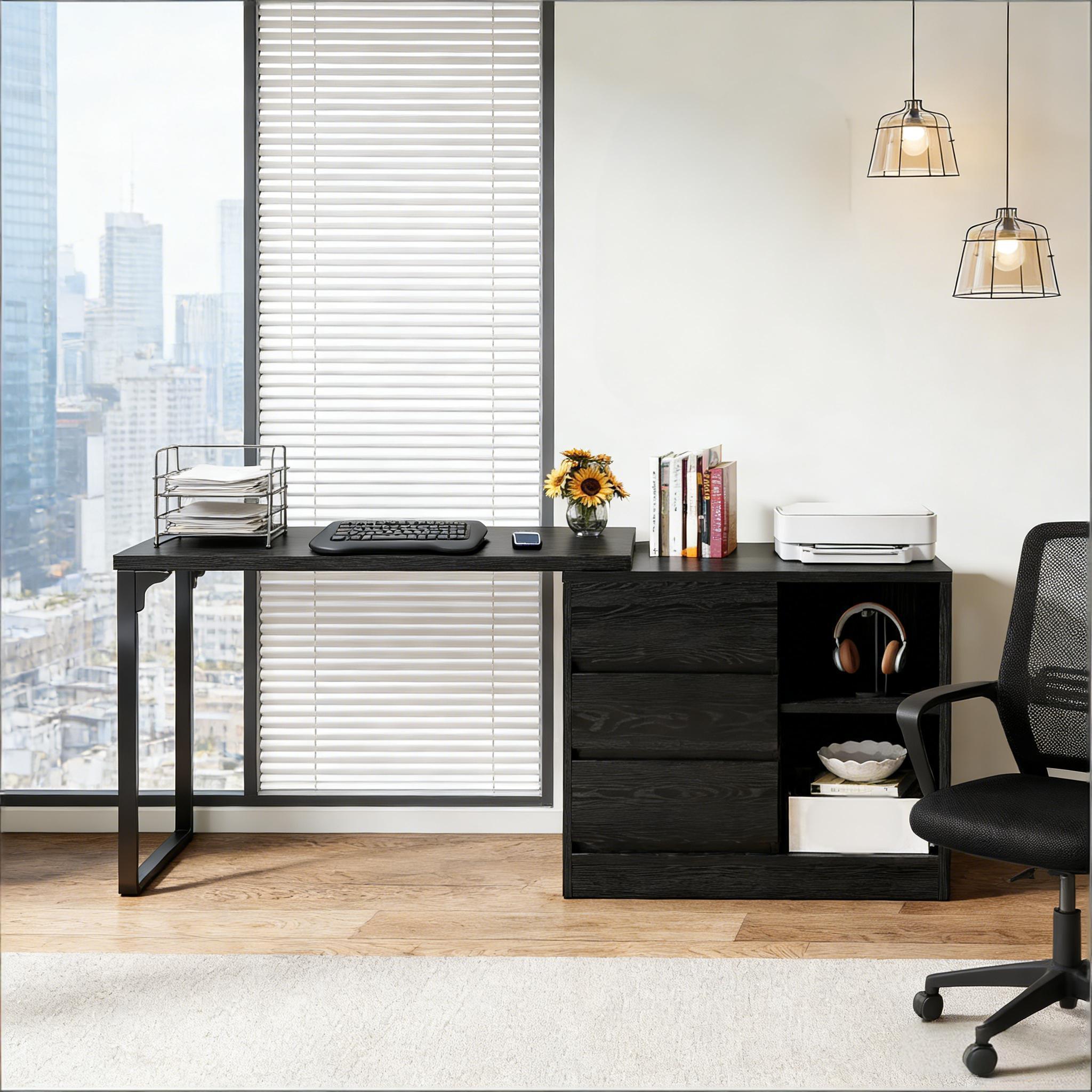 Reversible Corner Office Desk,L-Shaped Computer Desk,Executive Desk
