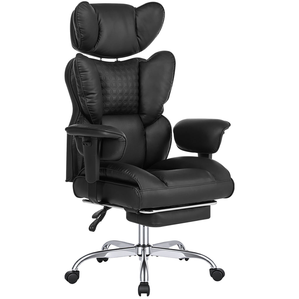 Gaming Computer Chair, Executive Ergonomic Chair With Footrest, High-back Reclining Design