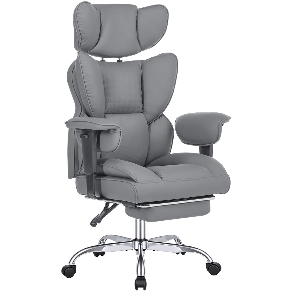 Gaming Computer Chair, Executive Ergonomic Chair With Footrest, High-back Reclining Design